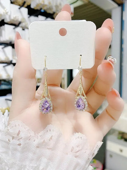 Blue Drop Crystal Earrings