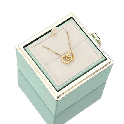 Eternal Rose Box - W/ Engraved Necklace & Real Rose