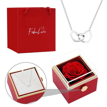 Eternal Rose Box - W/ Engraved Necklace & Real Rose