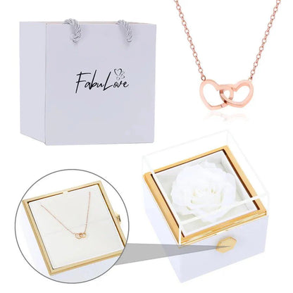 Eternal Rose Box - W/ Engraved Necklace & Real Rose