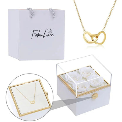 Eternal Rose Box - W/ Engraved Necklace & Real Rose