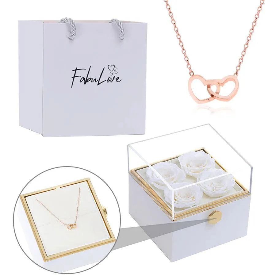 Eternal Rose Box - W/ Engraved Necklace & Real Rose
