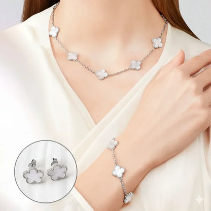 Lucky Clover Necklace – Free Bracelet & Earrings Gift Set