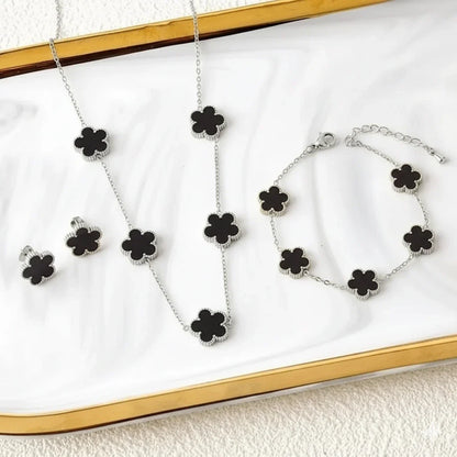Lucky Clover Necklace – Free Bracelet & Earrings Gift Set
