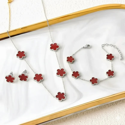 Lucky Clover Necklace – Free Bracelet & Earrings Gift Set
