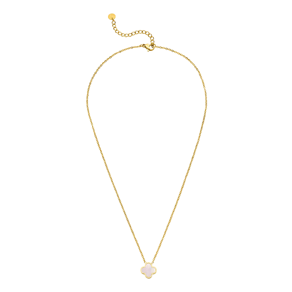 Lucky Rose Clover Necklace - 18K Gold Plated